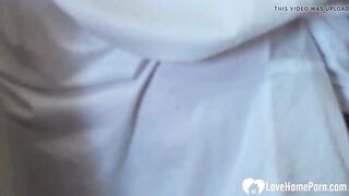 Cute blonde gets sexsual by herself alone