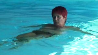 Annadevot - Nude swim inside the pool
