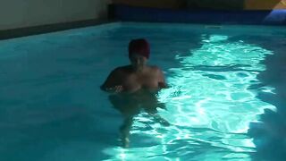 Annadevot - Nude swim inside the pool
