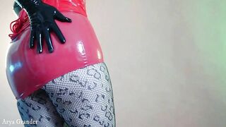 huge butt vulgar MILF inside rubber tease