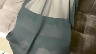 Beauty milf inside stockings jerked off a dude's penis
