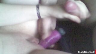 18 yo year older gf takes two dicks, bf's and vibrator