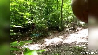 PeeSex outside to the woods