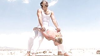 Anal yoga into the desert