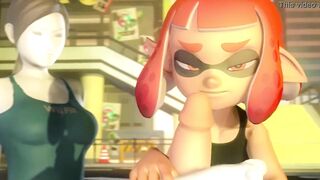 Wii fit coach, Inkling chick and Shantae toejob compilation