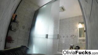 Pierced Olivia washes off after a big day