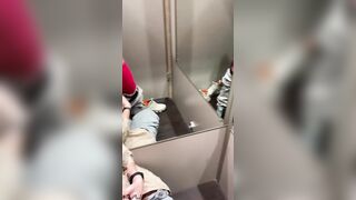 Outdoors fitting room FELLATIO and Banged! KleoModel Drink cum