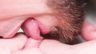 Sensitive CLOSE UP twat licking and real FEMALE ORGASM
