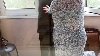 sluts jerks off my penis on the balcony