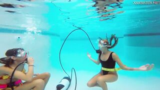 Katya Nakolkina with another sluts into the pool