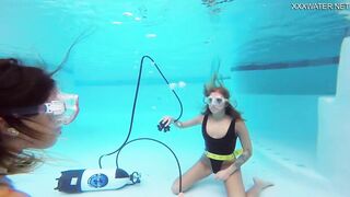 Katya Nakolkina with another sluts into the pool