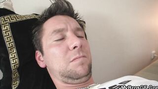 Vulgar dark hair sluts blows his eggs before fucking