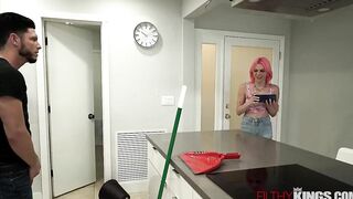 Shy Slim 18 Step-Ster Riley Jean Fucks Huge Cock