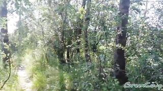 Quick blow job inside the woods behind the parking lot