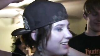 College hoe blows cock and gets fucked