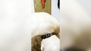 Sub fucks himself with a vibrator