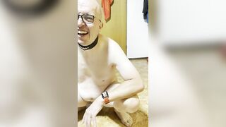 Sub fucks himself with a vibrator