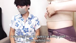 Blindfold Challenge : Where are you touching me? Between Hand Job