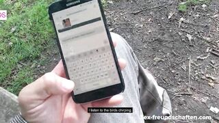 OUTDOORS: German FATHER fucks cougar with GLASSES at forest edge