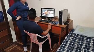 stepmother discovers me watching porn and masturbating: I boned my
