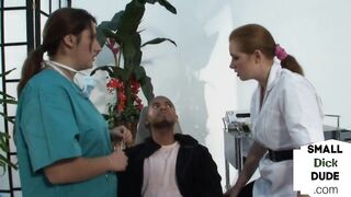 CFNM dommes humiliate micro dick slave with hj