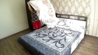 MILF made the bed and made a decent stepson. Huge butt anal