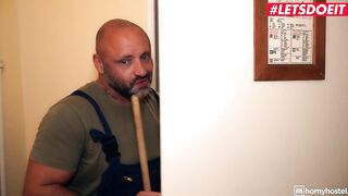 LUSTY HOSTEL - Long Butt Teens Darcia Lee Fucks Mature Janitor