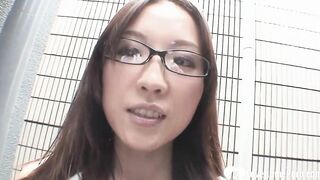 Nerdy chinese gets a stiffy in of her