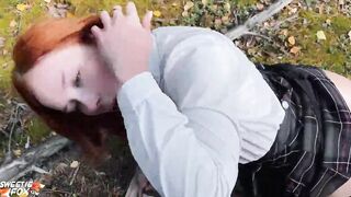 Red Head School Girl Blown And Boned With Classmate To Keep Warm