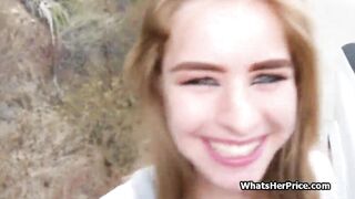 Countryside fellatio by hitchhiking beauty