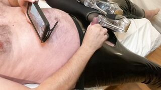 Cum on Transparent High Heel Sandals