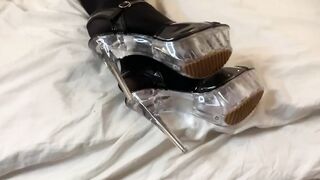 Cum on Transparent High Heel Sandals