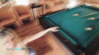 Risky fucking on the POOL Table with Kate Truu