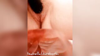Up close unshaved twat masturbation
