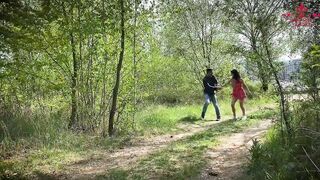 brought his stepsister to the forest and banged rough into anal