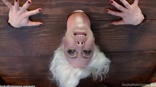 Tied blond hard pussy and butt fuck