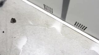 Bushy twat peeing inside the elevator and other outdoor places