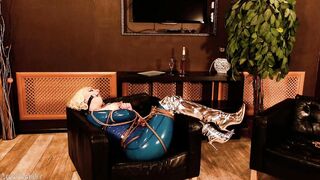 Hottie mom inside latex shibari