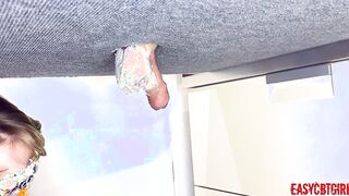 Girlfriend shaves her sub's bushy nuts