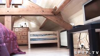 Young beurette serious sodomized by her roommate who ejaculates on