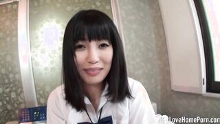Adorable oriental with nice melons gets stuffed