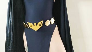 Ahrii Steele as Raven doing a Bae striptease