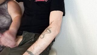 a woman saw my dick and jerks it off