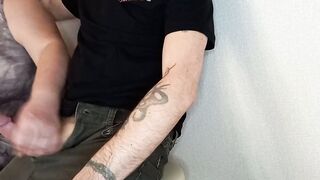 a woman saw my dick and jerks it off