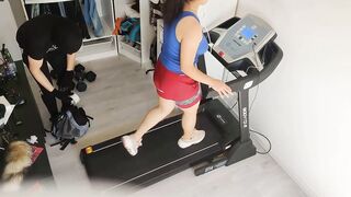 cuckold with a thief into an treadmill, he handcuffed me