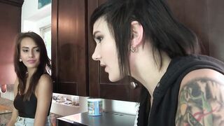 Scissoring freaky and filthy nympho lesbo babes fucking