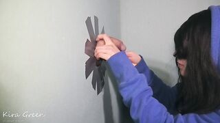 Gloryhole, sloppy fellatio, 19 year old deeply, cum inside mouth
