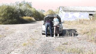 Random passerby helped mom fix vehicle and banged! into doggy style