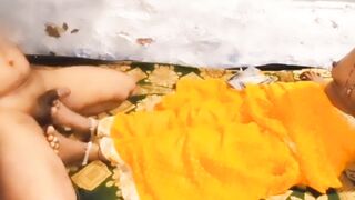 Fair intercourse into yellow sari with domestic fiance That was