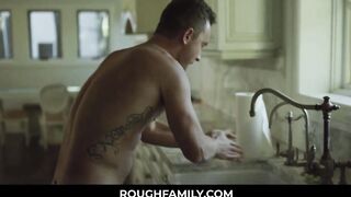 Angry Stepmom Get Calm after Son Jizzes into Her Vagina